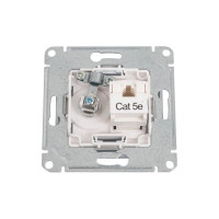 Двойная ТВ + компьютерная розетка Systeme Electric Glossa RJ45, кат. 5Е, механизм, алюминий GSL000389