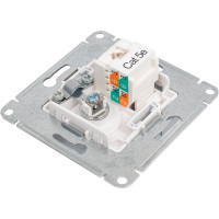 Двойная ТВ + компьютерная розетка Systeme Electric Glossa RJ45, кат. 5Е, механизм, алюминий GSL000389