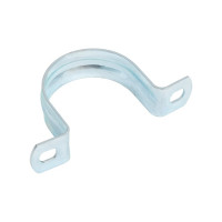 Оцинкованная скоба с двумя отверстиями Экопласт для трубы D40 мм, 100 шт. 43640