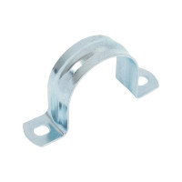 Оцинкованная скоба с двумя отверстиями Экопласт для трубы D40 мм, 100 шт. 43640