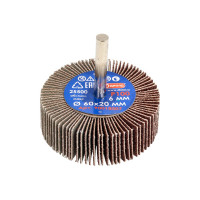 Круг лепестковый абразивный радиальный 60x20 мм, хвостовик 6 мм, P100 ДИОЛД 90018007