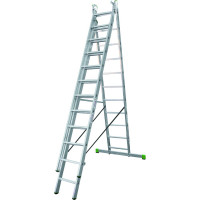 Алюминиевая трехсекционная лестница Новая Высота усиленная 3х11 ступеней 2230311
