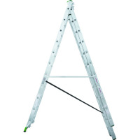 Алюминиевая трехсекционная лестница Новая Высота усиленная 3х11 ступеней 2230311
