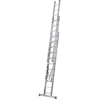 Алюминиевая трехсекционная лестница Новая Высота усиленная 3х11 ступеней 2230311