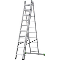 Алюминиевая трехсекционная лестница Новая Высота усиленная 3х10 ступеней 2230310
