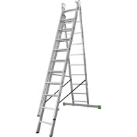 Алюминиевая трехсекционная лестница Новая Высота усиленная 3х10 ступеней 2230310