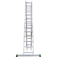 Алюминиевая трехсекционная лестница Новая Высота усиленная 3х13 ступеней 2230313