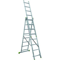 Алюминиевая трехсекционная лестница Новая Высота усиленная 3х8 ступеней 2230308