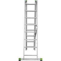 Алюминиевая трехсекционная лестница Новая Высота усиленная 3х8 ступеней 2230308