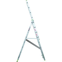 Алюминиевая трехсекционная лестница Новая Высота усиленная 3х8 ступеней 2230308