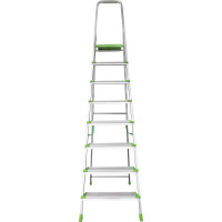 Алюминиевая стремянка Новая Высота PRO 1х8 ступеней, Max нагр. 180 кг, 2К башмаки, 2117108