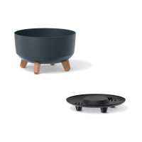 Кашпо на ножках Prosperplast DGRL300L S433 GRACIA LOW диам. 285 мм, высота 177 мм, антрацит 066619