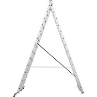 Двухсекционная алюминиевая лестница Новая Высота 2х13 ступеней 2220213