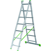 Двухсекционная алюминиевая лестница Новая Высота 2х7 ступеней 2220207
