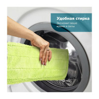 Швабра с флаундером ЛЮБАША 40 см, черенок 110 см, еврорезьба, насадка МОП микрофибра 606312