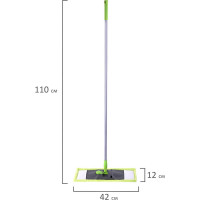 Швабра с флаундером ЛЮБАША 40 см, черенок 110 см, еврорезьба, насадка МОП микрофибра 606312