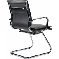 Кресло  для приемных и переговорных BRABIX "Kayman CF-102", экокожа, хром, черное 532572