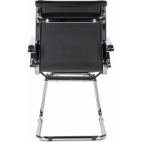 Кресло  для приемных и переговорных BRABIX "Kayman CF-102", экокожа, хром, черное 532572