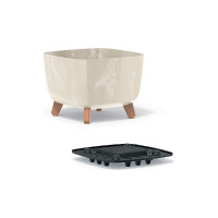 Кашпо на ножках Prosperplast DGQL300ECY700 GRACIA SQUARE BETON EFFECT 29х29х22 см, кремовое 066948