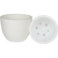 Пластиковый горшок с вкладкой liveingreen Орион белый, диам. 20 см, высота 15 см, 3.5л ОР20-10