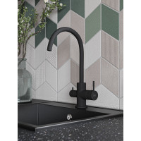 Смеситель для кухни ESKO, Кухня/Kitchen, с подключением к фильтру, черный, K22B