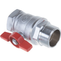 Шаровой кран Giacomini латунь хром R254D 32 Ру35 ВР/НР бабочка R254X006 007-0910