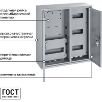 Навесной распределительный учетный щит ЩУРН-3/30 2-х дверный 540х490х165 TDM ELECTRIC SQ0905-0040