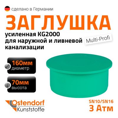 Заглушка ливневой канализации Ostendorf 160 мм 777520