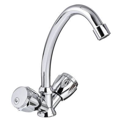 Смеситель для кухни СоюзКран поворотный излив 20см, керам. кран-буксы 1/2, хром, SK01-T215 566-010