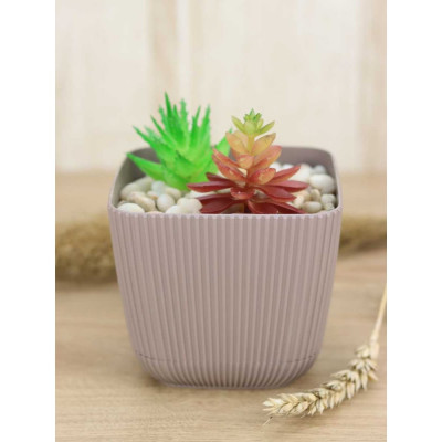 Кашпо IDEA ПИКАНТО 110x110мм, 0.65л М 3208 французcкий серый