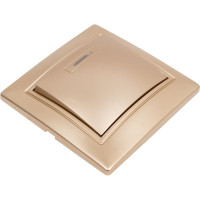 Выключатель Smartbuy 1-клавишный с индикатором 10А шампань, Венера SBE-01c-10-SW1-1-c