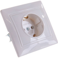 Розетка Smartbuy 1-местная с заземлением 16А белая Венера SBE-01w-16-S1-Z