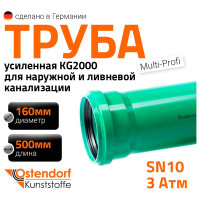 Труба ливневой канализации Ostendorf 160х500 мм 770520