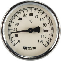 Термометр Watts F+R810 TCM биметаллический, накладной, 80mm, 0-120C 10006505