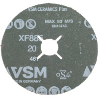 Керамический фибровый диск со шлицами XF885 (50 шт, 125х22 мм, P20) VSM 004835