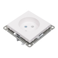 Розетка Systeme Electric W59 без заземления, без шторок, 16а, механизм, белый RS16-153-1-86