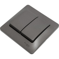 2-клавишный выключатель в сборе Systeme Electric Glossa сх.5, 10ax, графит GSL001352