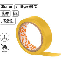 Изолента ПВХ TDM ELECTRIC 0,13x15 мм, желтая, 5 м SQ0526-0072