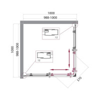 Душевой уголок BelBagno UNO-195-A-2-100-C-NERO