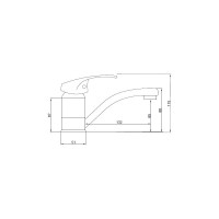 Смеситель для кухни SANTREK AQUA-635 "MODERN" d-40 SB09/SB100 короткий нос (на гайке) 276687