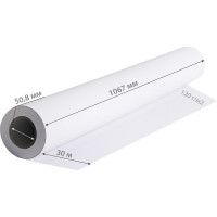 Бумага CACTUS CS-PC120-106730 универсальная, 42", A0+, 1067 мм, 30 м, 120г/м2, белый, матовое покрытие 805984