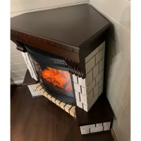 Угловой каминокомплект InterFlame Экстер с Fobos BL темный дуб