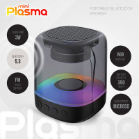 Акустическая система QUMO Bluetooth Plasma mini ВТ 0081 3 ВТ, объемное звучание, RGB подсветка отключаемая , MicroSD+Jack 3,5мм + Блютуз 42084