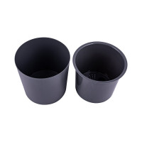 Горшок для цветов Полимербыт Genius 3,9 л, с дренажной вставкой, d182, h180 мм, серый 437650500