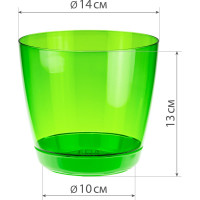 Кашпо с поддоном IDEA ОРХИДЕЯ D140мм, 1.5л М 3050 Розовый прозрачный