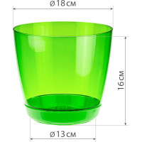 Кашпо с поддоном IDEA ОРХИДЕЯ D180мм, 3л М 3051 Розовый прозрачный