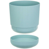 Кашпо IDEA ВЕЛЬВЕТ D180 мм, 3.6 л, с пристегнутым поддоном М 3182 Морская волна