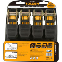 Ремень багажный TOLSEN Industrial, храповой механизм, 25 мм, 5 м, 4 шт 62254