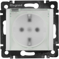 Розетка Legrand с заземлением IP44 Legrand Valena со шторками с защитной крышкой 16А 250В винтовые зажимы белый 695641