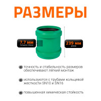 Двойная муфта ливневой канализации Ostendorf 200 мм 777600